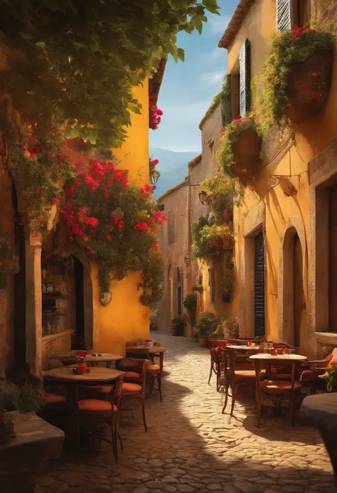 Ultra realistic pub style 2020 art format landscape Italy Sicily