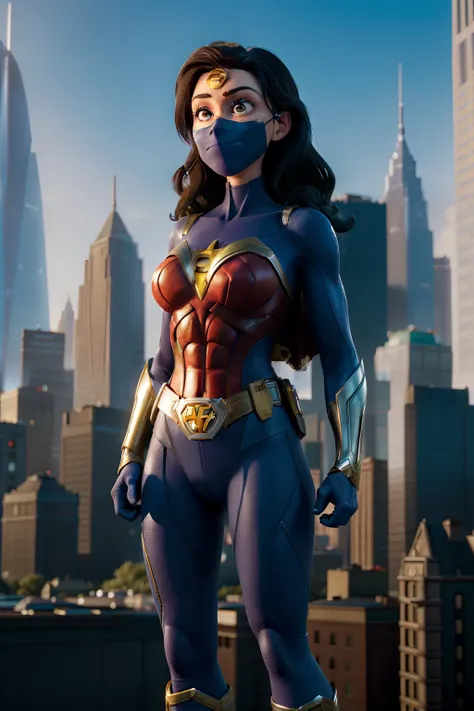 masterpiece, best quality ,Female Superhero, Superheroine, City, Saving, Rescue, Hero, Power, Strength, Courage, Justice, Crime-fighting, Vigilante, Action, Adventure, Superpowers, Caped Crusader, Superhuman, Protector, Saviour, Metropolis, Urban, Skyline,...