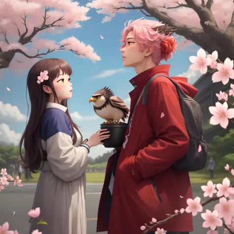 Hawks watching Cherry blossom