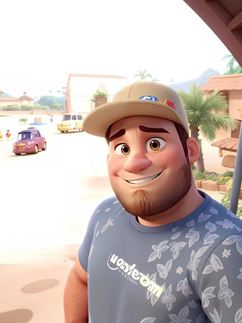 Um homem no estilo Disney Pixar, maior qualidade, melhor qualidade