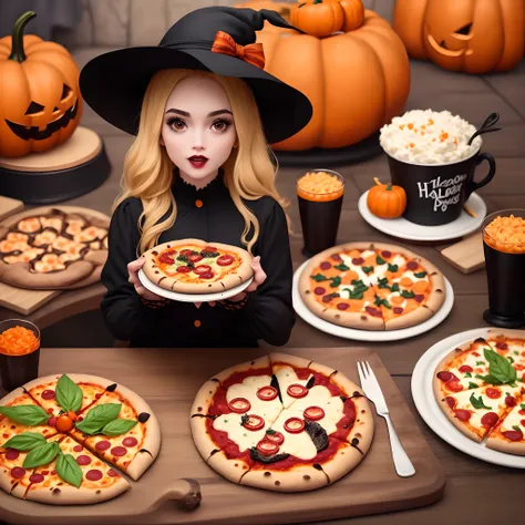 Criar um post para Feed do Instagram para divulgar a uma pizzaria, com tema de Halloween