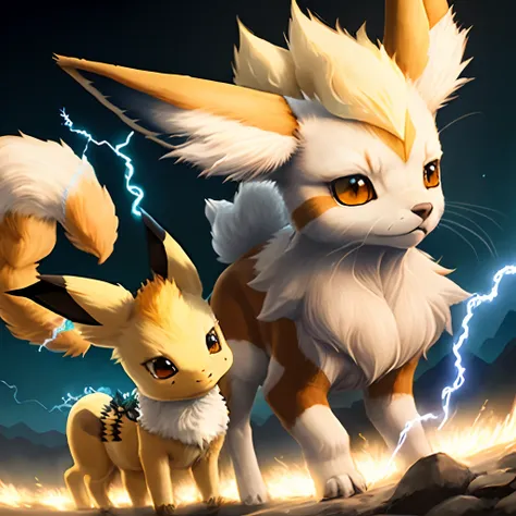 Logo with "Khari Region" jolteon with electricity