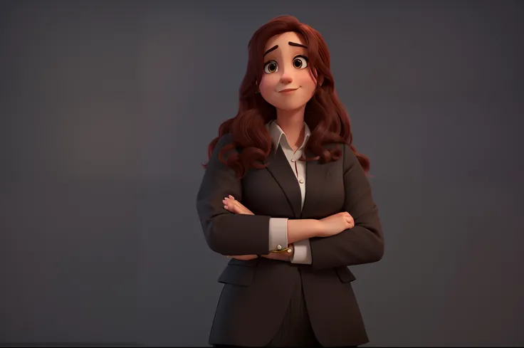 A woman lawyer in a Disney Pixar-style law firm in high quality