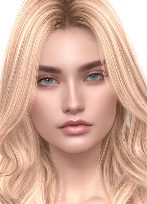 um close up de uma mulher com cabelos loiros e olhos azuis, rosto realista detalhado, rosto detalhado realista, rosto realista altamente detalhado, rosto bonito realista, single realistic face, rosto detalhado e realista, rosto detalhado real, rosto realis...