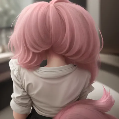 Pink hair　Side tail