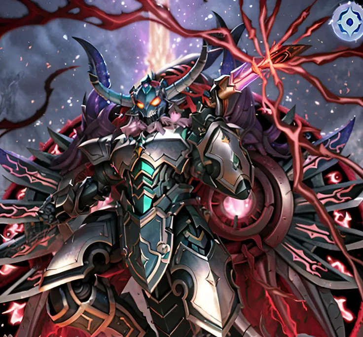 Supreme Demon Overlord, majestoso, depraved cybernetic demon, estilo shadowverse, Paladino, Epic Fantasty Card Game Art, estilo disney pixar, alta qualidade, melhor qualidade