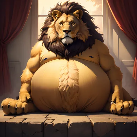 Fat lion