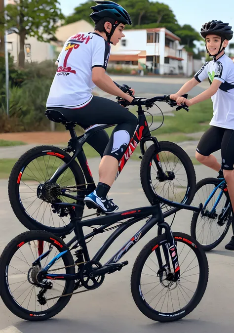 Menino dando grau de bike