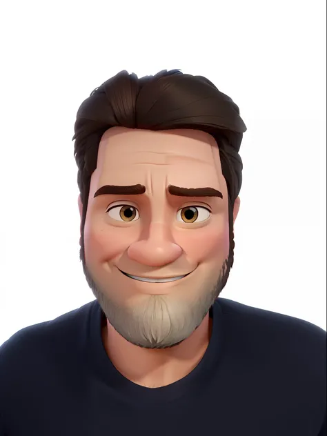 Um homem estilo disney pixar, alta qualidade, melhor qualidade, barba curta, with a cell phone in hand