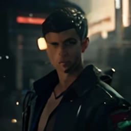 change background cyberpunk handsome boy. realistic face 8k, ultra realistic