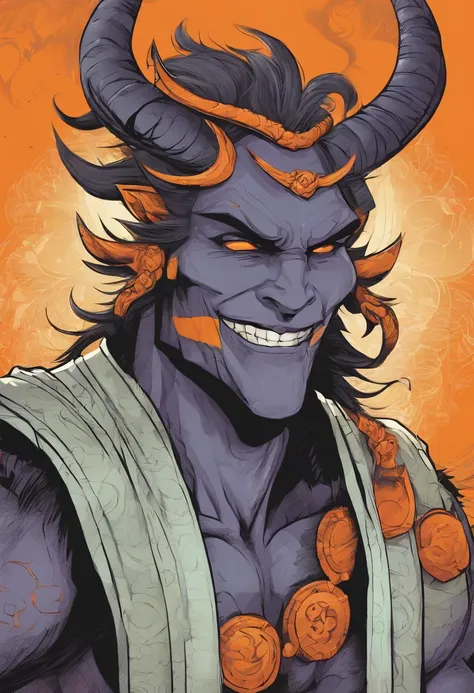 Gray skin, orange horns . Gamzee Makara