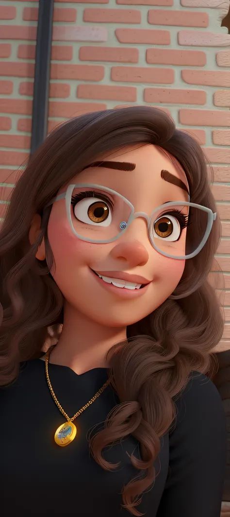 Uma mulher morena estilo disney pixar, alta qualidade, melhor qualidade