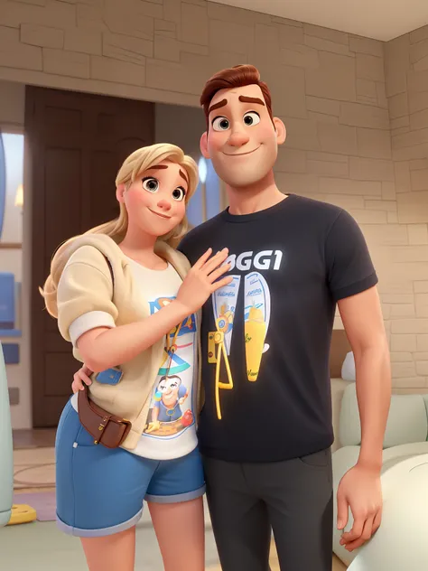 Um homem e uma mulher estilo disney pixar, alta qualidade, melhor qualidade