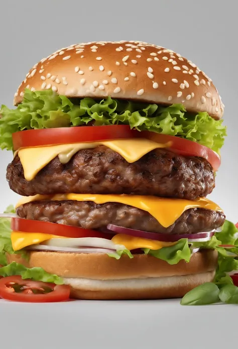 Big burger 4K hd with white background