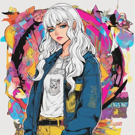 male, has Long white hair, has wolf ears, has wolf tail, has blue eyes, wearing denim short shorts, thigh high fishnets, black combat boots, wearing cropped black hoodie, flat chest, super flat chest, solo femboy, only one femboy ((FLAT CHEST)) (ALONE)(SOL...