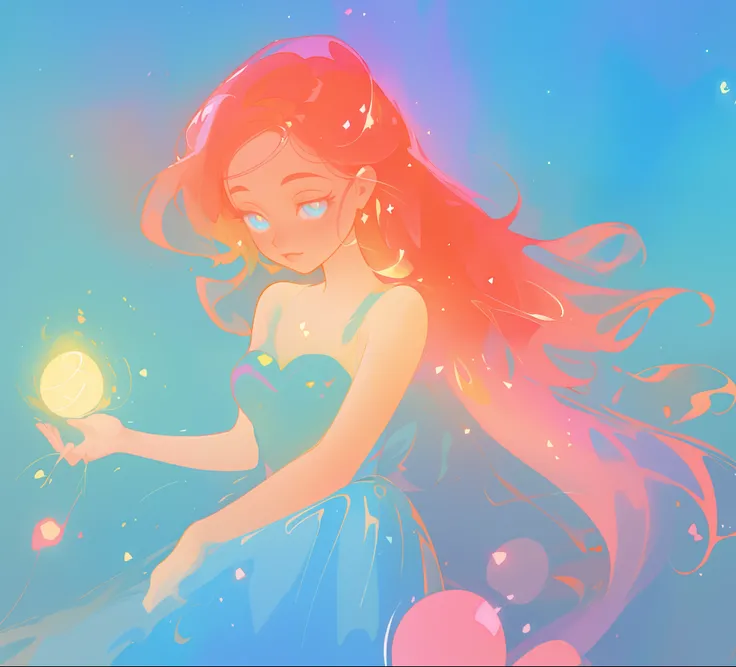 beautiful girl in colorful liquid dress, vibrant pastel colors, (colorful), magical lights, sparkling lines of light, inspired by Glen Keane, inspired by Lois van Baarle, disney art style, by Lois van Baarle, glowing aura around her, by Glen Keane, jen bar...