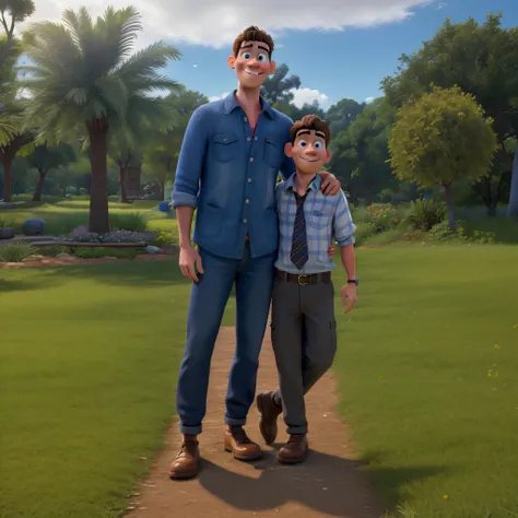 A Man and a Child Disney Pixar Style, alta qualidade, melhor qualidade