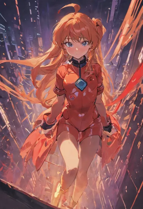 Asuka Langley Sōryū in the style of the 80s