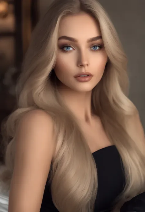 arafed woman fully , sexy girl with blue eyes, ultra realistic, meticulously detailed, portrait sophie mudd, blonde hair and large eyes, selfie of a young woman, bedroom eyes, violet myers, with makeup, natural makeup, looking sexy, face with artgram, subt...