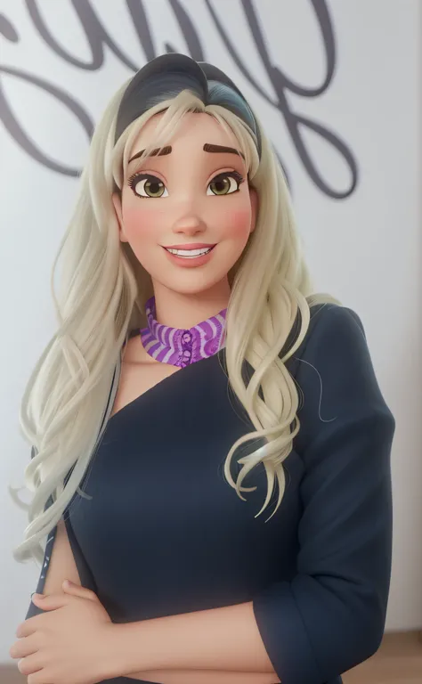 uma mulher branca estilo pixar, atraente, sensual, alta qualidade, melhor qualidade, loira, olho pequeno castanho, nariz delicado, boca grande e carnuda