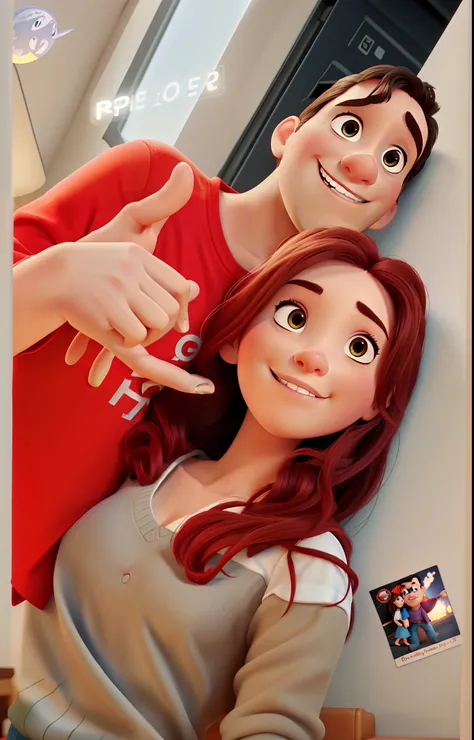 Romantic Pixar Realistic Cartoon Couple