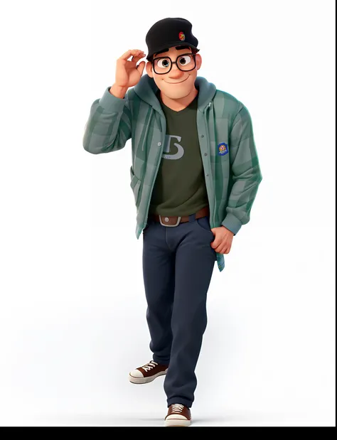 Homem no estilo Disney pixar,  alta qualidade, melhor qualidade