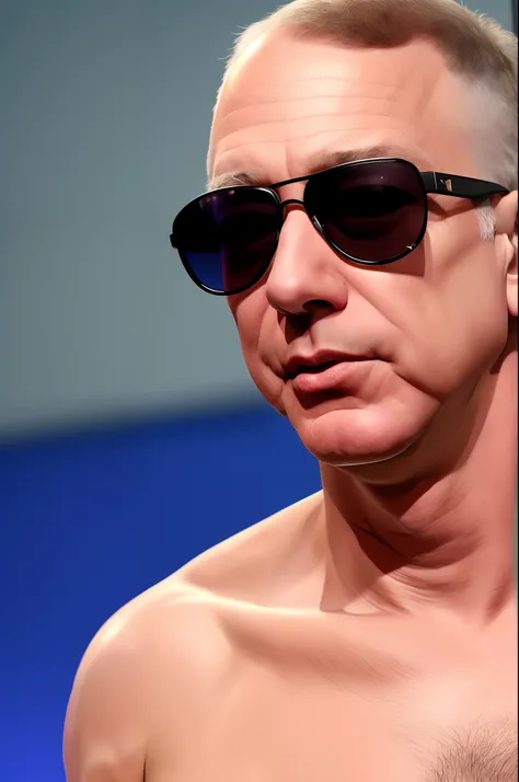 Jeff Bezos wearing sunglasses on his forehead