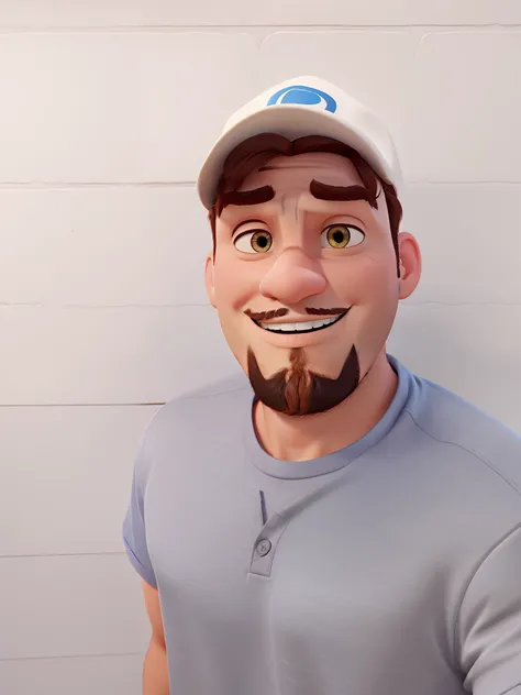 Um homem estilo disney pixar,