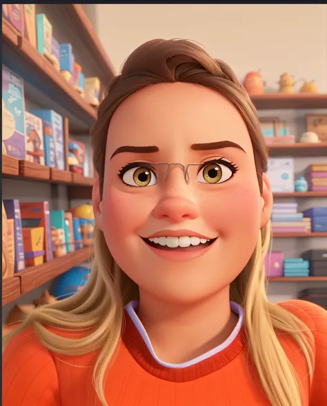 uma mulher branca  estilo disney pixar, alta qualidade, melhor qualidade