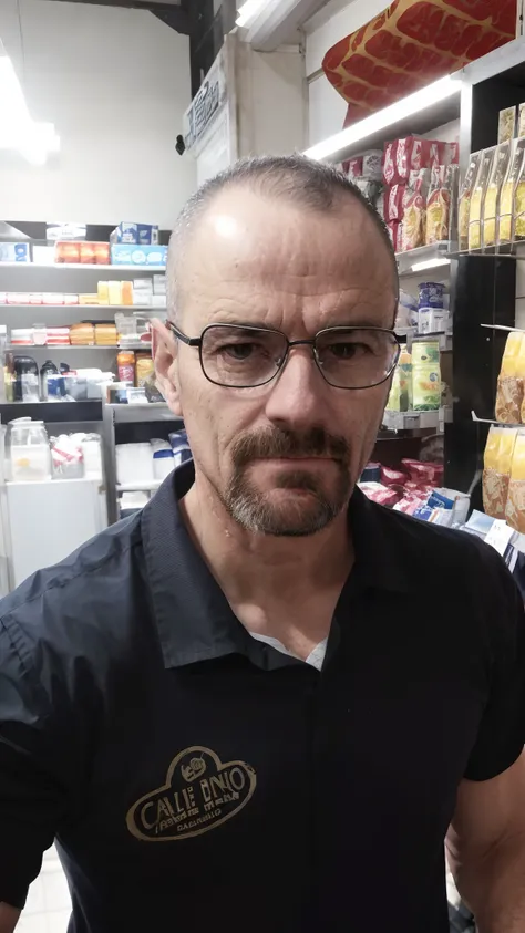 Man in black shirt standing in a shop, (38 anos), icaro carvalho, Linha Yesilbas, Eytan Zana, david rios ferreira, Foto realista, 38 anos, Carmelo Blandino, 3 2 anos, edin durmisevic, 3/4 perfil, 3 6 anos