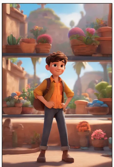 Image of a boy for a story in a YouTube video in Pixar format, Hes the little allabester, Hes the class leader, Hes outgoing, Playful and gets up for a lot of things