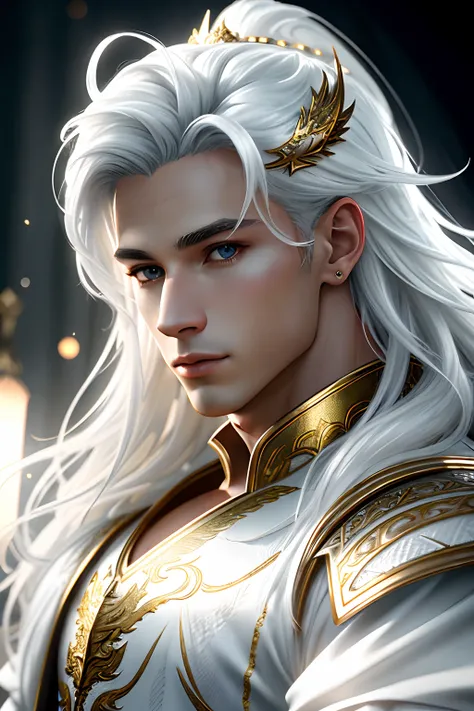 masterpiece, ultra detailed photography of a gorgeous humanoid dragon male, 1guy, (((male))), perfectly drawn face, wearing a luxury white battle armor, luxurious gloves, 8k resolution, photorealistic, ultra-high quality, long hair, king, opulent detailed ...