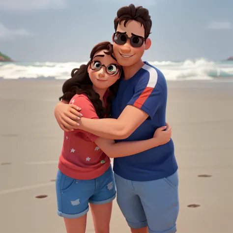 Rafa e Sarah estilo Disney Pixar em alta qualidade