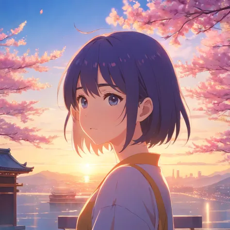 "Masterpiece, Best quality, cinematic Film still from, Aoba Yuzutsu, Picture of no one，Temple, Spring afternoon, Close-up, Bright, cheerfulness, Attractive, Warm and soft lighting, Sunset, (spark of light:0.7)"