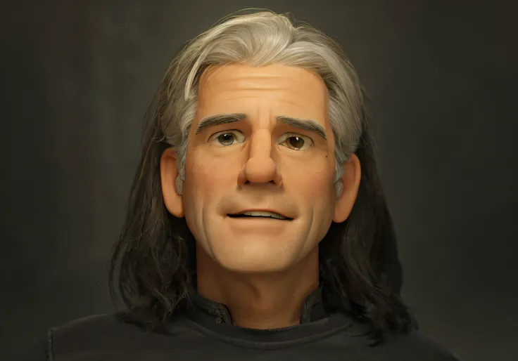 Gere um retrato altamente detalhado e realista de um homem de 50 anos, alta qualidade, estilo pixar