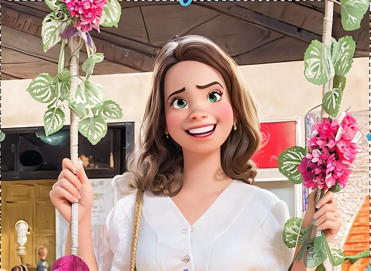 Disney Pixar Style Poster. Uma mulher branca estilo Disney pixar, alta qualidade, melhor qualidade.