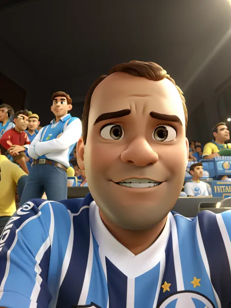 Um homem no estilo Disney pixar, alta qualidade, melhor qualidade, Grêmio shirt