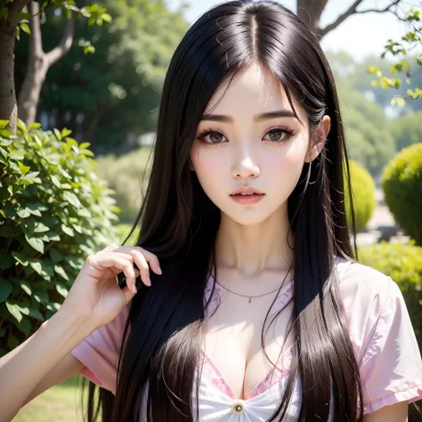 Un primer plano de una mujer con el pelo largo y negro y un vestido verde, ulzzang, Chica coreana, Hermosa mujer surcoreana, Asian girl with long hair, con el pelo largo, Hermosa joven coreana, Xintong Chen, cruel korean goth girl, Hermosa joven coreana, c...