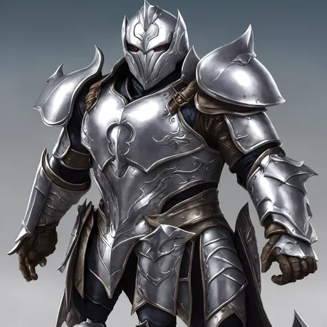 A supreme god with silver armor and silver skin