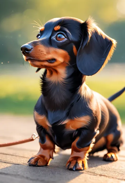 "Produces ultra-high-resolution images of chic miniature Dachshund dogs, In Classic Cat Poses. Advanced macro photography techniques are used to bring out the intricate details of the miniature Dachshund dogs black coat, mustache, e olhos expressivos. expo...