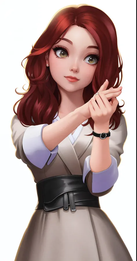 Close-up of a cartoon girl with red hair pointing to something, anya from spy x family, Style Artgerm, Detailed fanart, Cartoon Art Style, realism art style, highly detailed exquisite fanart, realistic art style, in the style of artgerm, inspired by Sim Sa...