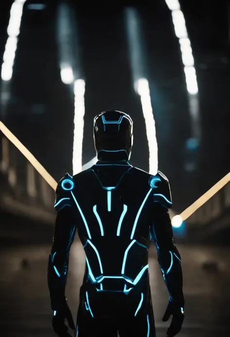 Tron Combined with Ironman, walking in tron legacy