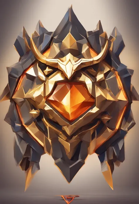 Close-up game medallion with metal crane with crown，dragon，Hearthstone Art Style, Hearthstone art, hearthstone concept art, Concept art of Riot, league of legends style, iconic character splash art, Корона League of Legends，Game icon，Surrounding Metal Feat...