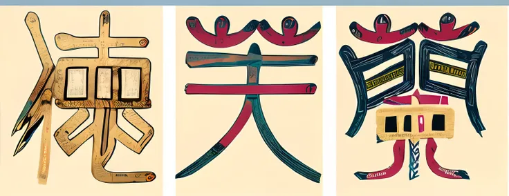 Keep the original calligraphy, and then use the totems of the Atayal people in Taiwan to decorate it, allowing the original freedom to change the original color and material without deforming it.