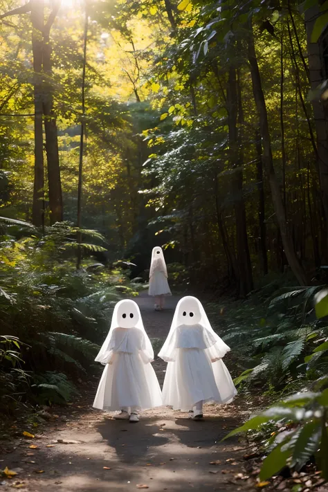 and the sun was shining brightly，Little ghosts in the forest celebrate their birthdays with their children