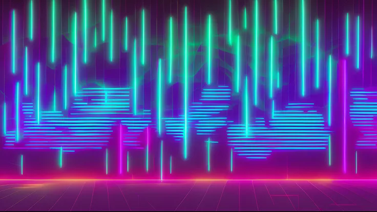 Cool tones neon techno lines backgrounds