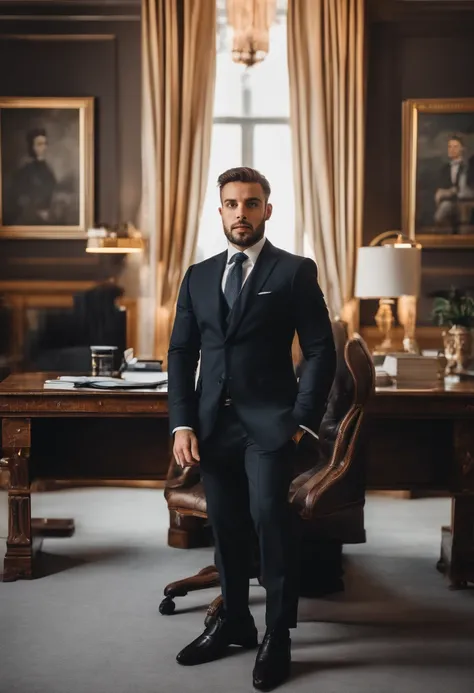 Arafed man in a suit sitting in a chair in front of a computer, ceo, portrait featured on unsplash,professional portrait hd, cgtrader, f 1 driver charles leclerc, sitthing at his desk,twitch streamer, professional profile picture, gigachad portrait portrai...