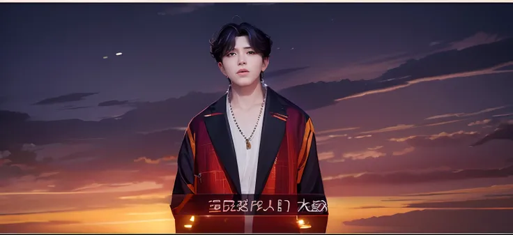 Cai Xukuns，the sunset，eventide， Split head