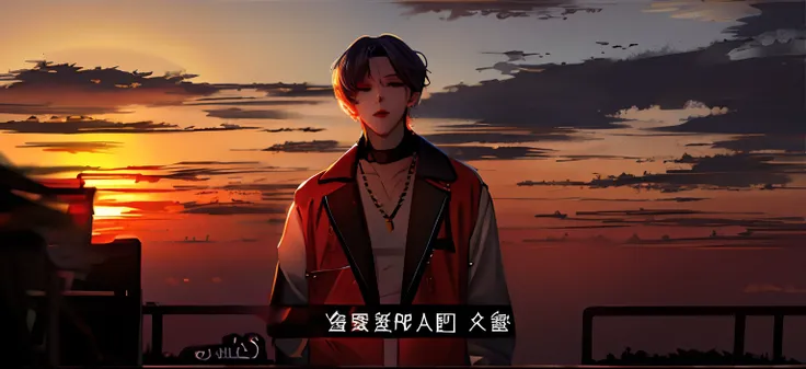 Cai Xukuns，the sunset，eventide， Split head