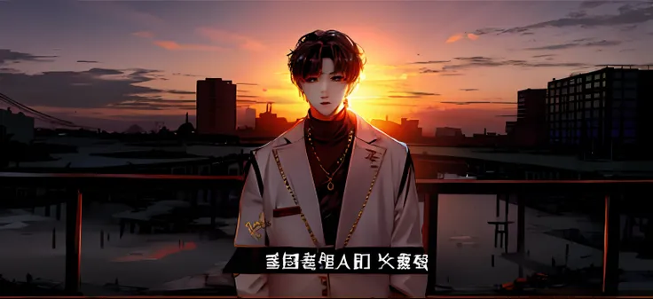 Cai Xukuns，the sunset，eventide， Split head